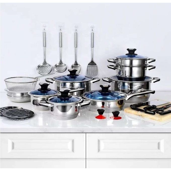 Marwa German Life 30pcs Stainless Heavyduty Longlasting Cookware Set
