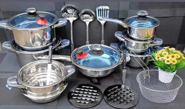 Marwa German Life 30pcs Stainless Heavyduty Longlasting Cookware Set